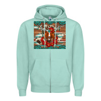 Seafoam longhorn with gemstone Zipper Hoodie - Artiststas