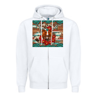 White longhorn with gemstone Zipper Hoodie - Artiststas