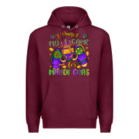 Burgundy i paused my game for mardi gras Premium Hoodie - LillyAllenDesigns