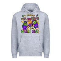 Heather Grey i paused my game for mardi gras Premium Hoodie - LillyAllenDesigns