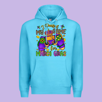 I Paused My Game For Mardi Gras Premium Hoodie Designed By Lillyallendesigns