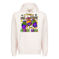 Pale Pink i paused my game for mardi gras Premium Hoodie - LillyAllenDesigns