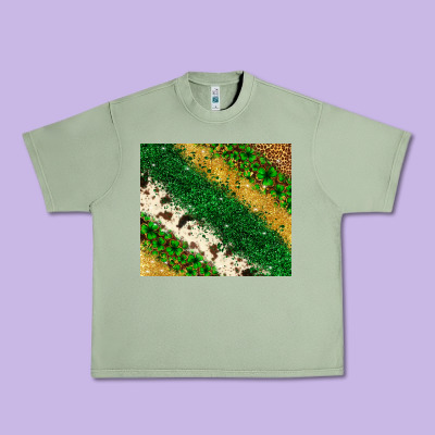 St. Patrick's Day Leopard Cowhide Glitter Tumbler Urban Heavy Tee Designed By Neo Western