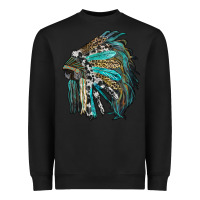 Black indian feather headdress with western  patterns Heavyweight Sweatshirt - RanaPortraitStore