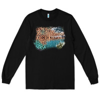 Black Leopard Wood Cowhide Pattern Mixed Western Frame Long Sleeve Tee - Bettercallsaul