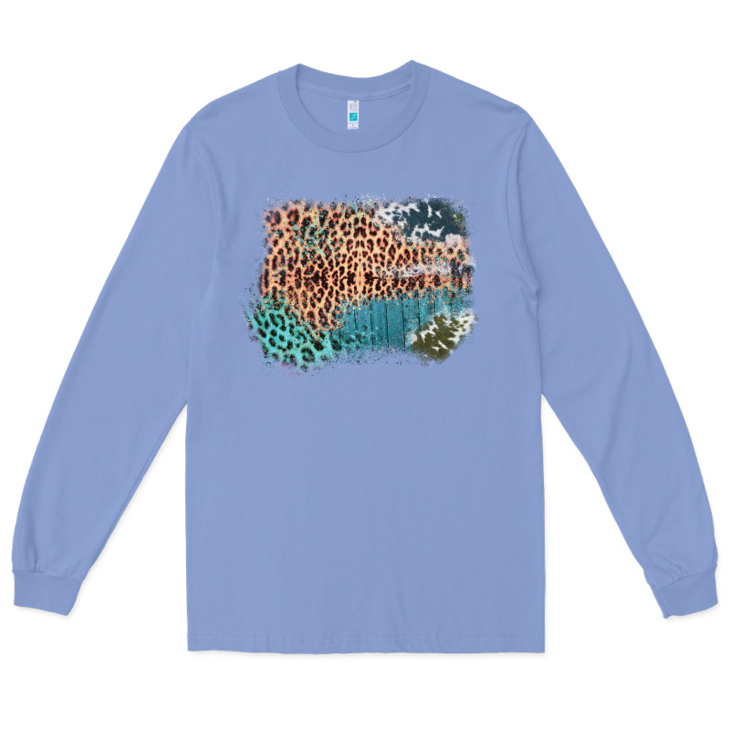 Leopard Wood Cowhide Pattern Mixed Western Frame Long Sleeve Tee by Bettercallsaul | Teevron