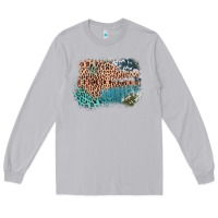 Moon Dust Leopard Wood Cowhide Pattern Mixed Western Frame Long Sleeve Tee - Bettercallsaul