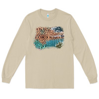 Mushroom Leopard Wood Cowhide Pattern Mixed Western Frame Long Sleeve Tee - Bettercallsaul