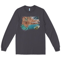 Smoke Leopard Wood Cowhide Pattern Mixed Western Frame Long Sleeve Tee - Bettercallsaul