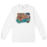 White Leopard Wood Cowhide Pattern Mixed Western Frame Long Sleeve Tee - Bettercallsaul
