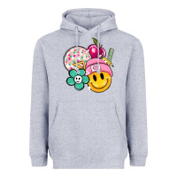 Heather Grey smiley face and school elementary Heavyweight Hoodie - MaliasSmallBusiness