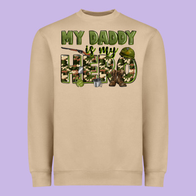 My Daddy Is My Hero Army Heavyweight Sweatshirt Designed By Zillion Design Studio