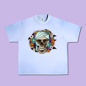 Halloween Skeleton Urban Heavy Tee Designed By Cowhidedigitalart