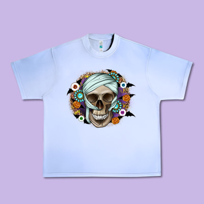 Halloween Skeleton Urban Heavy Tee Designed By Cowhidedigitalart
