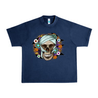 Navy Halloween Skeleton Urban Heavy Tee - CowhideDigitalArt