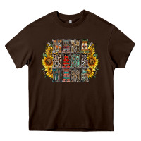 Chocolate Brown mama sunflower western Heavy Core Tee - RacoonDesign