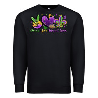 Black peace love mardi gras Premium Sweatshirt - MaliasSmallBusiness