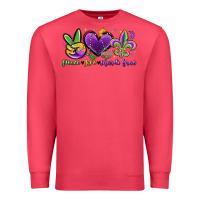 Cardinal peace love mardi gras Premium Sweatshirt - MaliasSmallBusiness