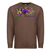 Chestnut peace love mardi gras Premium Sweatshirt - MaliasSmallBusiness