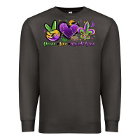 Smoke peace love mardi gras Premium Sweatshirt - MaliasSmallBusiness