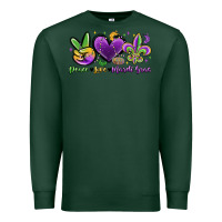 Sports Green peace love mardi gras Premium Sweatshirt - MaliasSmallBusiness