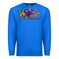 True Royal peace love mardi gras Premium Sweatshirt - MaliasSmallBusiness