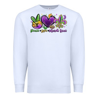 Peace Love Mardi Gras Premium Sweatshirt | Teevron