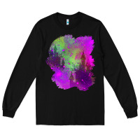 Black castle halloween patch Long Sleeve Tee - BundleAndBundleShop