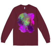 Burgundy castle halloween patch Long Sleeve Tee - BundleAndBundleShop