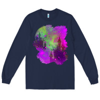 Navy castle halloween patch Long Sleeve Tee - BundleAndBundleShop