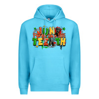 Ocean Blue juneteenth free ish since 1865 Premium Hoodie - LillyAllenDesigns