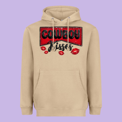 Cowboy Kisses Heavyweight Hoodie Designed By Maliassmallbusiness