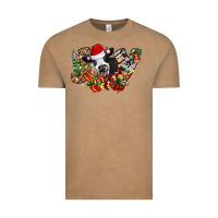 Vintage Coffee Christmas Joy Cow Vintage Tee - CowhideDigitalArt