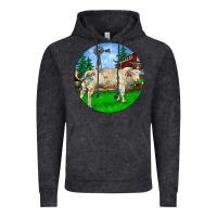 Vintage Black christmas charolais bull and barnyard Vintage Hoodie - RanaPortraitStore
