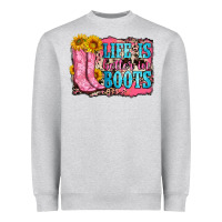 Heather Grey life is better in boots Heavyweight Sweatshirt - Zillion Design Studio