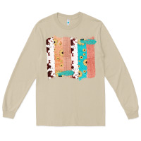 Mushroom Western Cowhide Sunflower Jute Glitter Farm Life Brush Stroke Long Sleeve Tee - Bettercallsaul