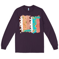 Plum Western Cowhide Sunflower Jute Glitter Farm Life Brush Stroke Long Sleeve Tee - Bettercallsaul