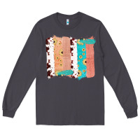 Smoke Western Cowhide Sunflower Jute Glitter Farm Life Brush Stroke Long Sleeve Tee - Bettercallsaul