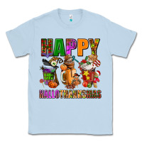 Dusty Blue happy hallothanksmas Classic Tee - AdoDesignShop