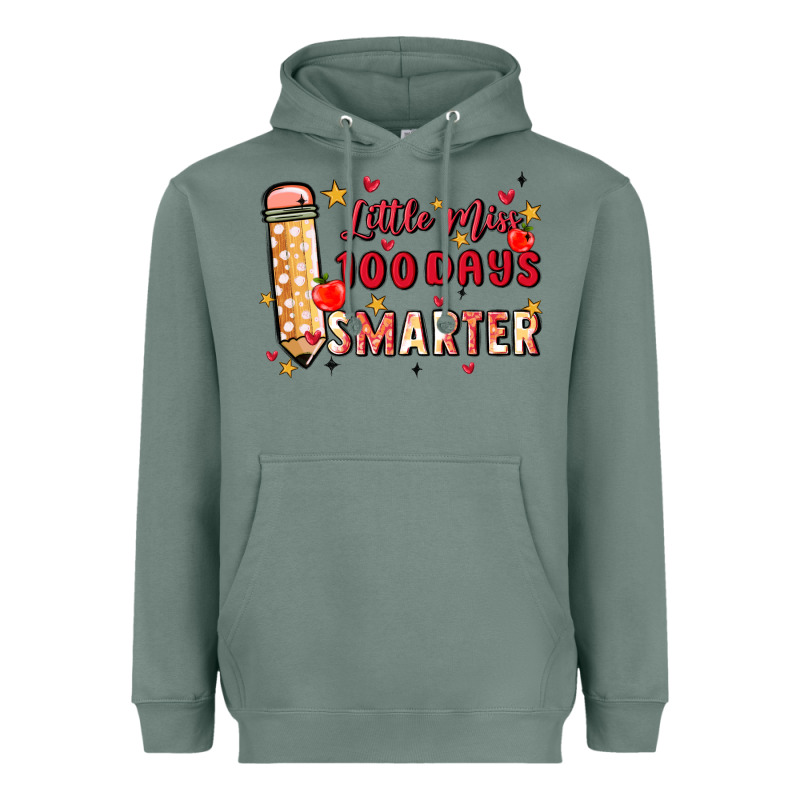 Little Miss 100 Days Smarter Heavyweight Hoodie by MaliasSmallBusiness | Teevron