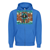 True Royal gemstone and cross with cowhide Zipper Hoodie - Artiststas