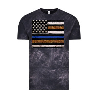 Cloud Black Back to blue USA flag leopard police 20oz tumbler Vintage Tee - Neo Western