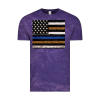 Cloud Purple Back to blue USA flag leopard police 20oz tumbler Vintage Tee - Neo Western