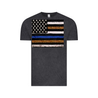 Vintage Black Back to blue USA flag leopard police 20oz tumbler Vintage Tee - Neo Western