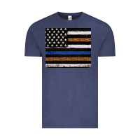 Vintage Denim Back to blue USA flag leopard police 20oz tumbler Vintage Tee - Neo Western