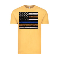 Vintage Mustard Back to blue USA flag leopard police 20oz tumbler Vintage Tee - Neo Western