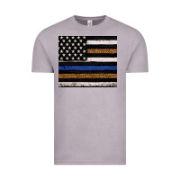 Vintage Zinc Back to blue USA flag leopard police 20oz tumbler Vintage Tee - Neo Western