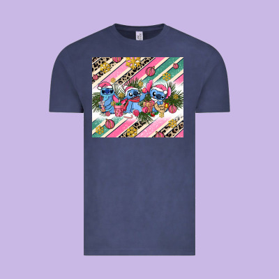 Pink Stitch  Christmas Vintage Tee Designed By Adodesignshop