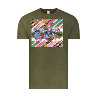 Vintage Olive pink stitch  christmas Vintage Tee - AdoDesignShop