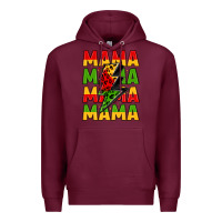 Burgundy mama lightning bolt juneteenth Premium Hoodie - LillyAllenDesigns